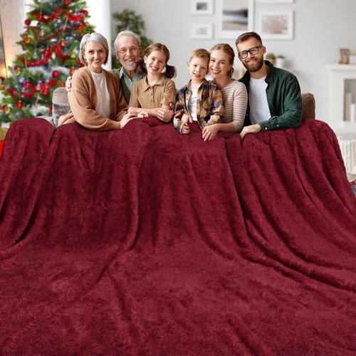 Macevia Manta de tamaño California King, grande y suave de 120 x 120 pulgadas, forro polar gigante para toda la familia y exteriores para cama,