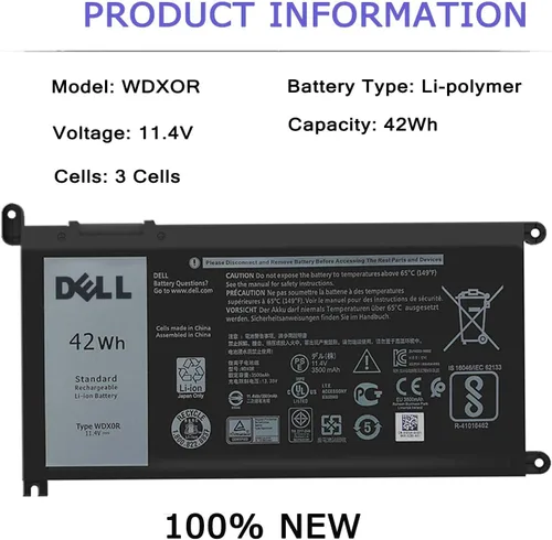 Miniatura 2 de DELL WDX0R Batería para Inspiron 15 7579 7573 7560 7569 7570 7580 5565 5567 5568 5570 5578 5579 5770 7586 13 7375 736888 7378 5368 5378 5379 17 5765