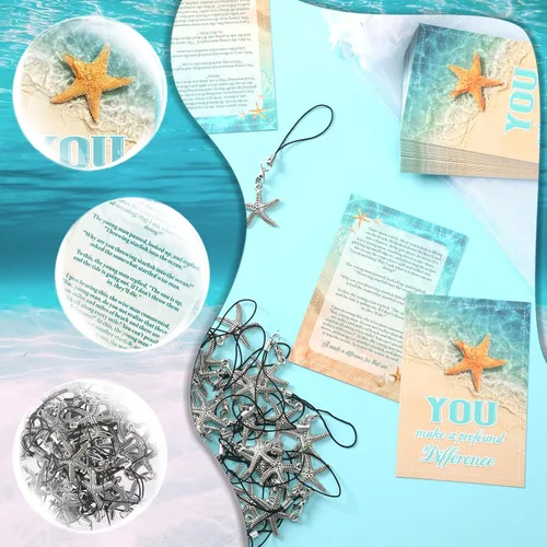 Miniatura 3 de Juego de 90 tarjetas de regalo de Starfish Story, mini tarjetas de apreciación de recuerdo, tarjetas de tamaño de cartera de Starfish Story, regalos