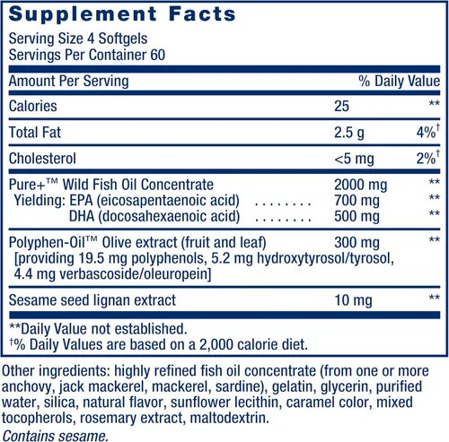 Miniatura 3 de Tabletas Life Extension Super Omega 3 o DHA con lignanos de sésamo y extracto de aceituna, 240 unidades, 737870161929, 1, 1