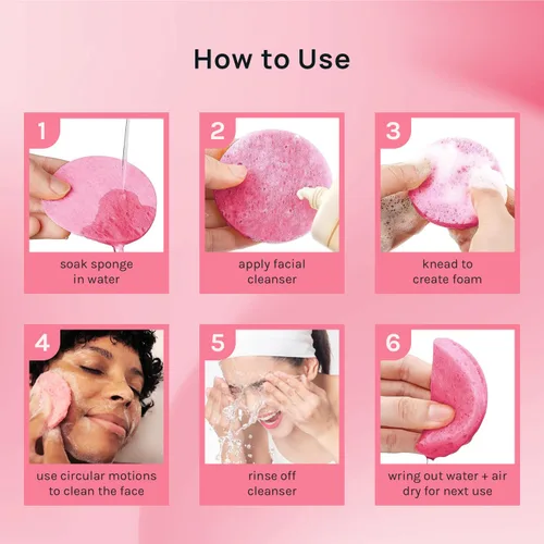 Miniatura 8 de AOA Studio 50 esponjas faciales comprimidas, esponjas cosméticas 100% naturales para limpieza facial, mascarilla exfoliante, quitar para maquillaje