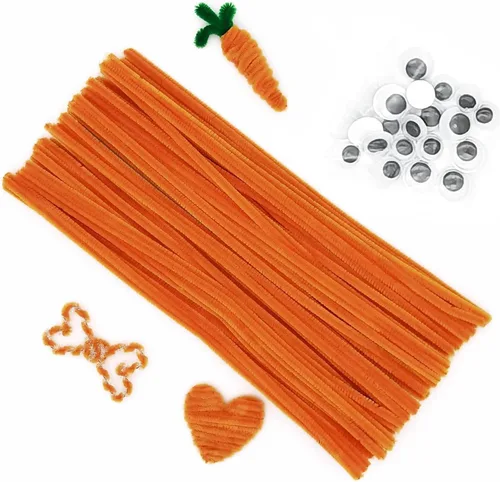 Miniatura 8 de Cldamecy 100 limpiadores de tuberías blancos con 20 ojos salteados, tallos de felpilla para proyectos de manualidades, limpiadores de tuberías