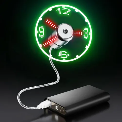 Miniatura 6 de Ventilador de reloj LED USB con función de visualización en tiempo real, rellenos de calcetines para hombres, accesorios de Navidad, regalos del día