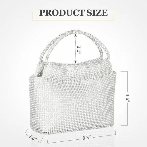 Miniatura 3 de Beaguful Bolsos de mujer con diamantes de imitación de cristal, bolsos de noche con purpurina