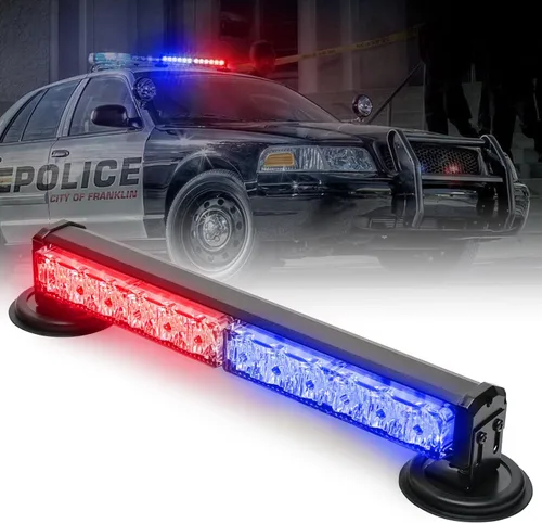 Miniatura 11 de Barra de luces estroboscópicas de emergencia alimentadas por batería, de 14 pulgadas, inalámbrica, mini luz LED intermitente de advertencia con base