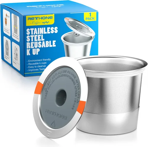 Miniatura 8 de RETHONE K Cup Cápsulas de café reutilizables, filtro de café de K Cup reutilizable de acero inoxidable compatible con cafeteras Keurig 1.0 y 2.0