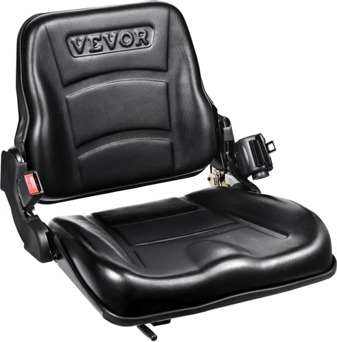 Miniatura 12 de VEVOR Asiento universal de carretilla elevadora, asiento de tractor plegable con respaldo de ángulo ajustable y micro interruptor, 6.3-13.4