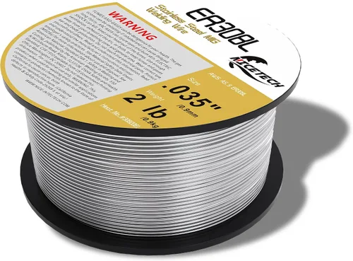 Miniatura 2 de ER308L - Alambre de soldadura MIG de acero inoxidable 0.035 de diámetro, carrete de 2 libras, plateado, paquete de 1