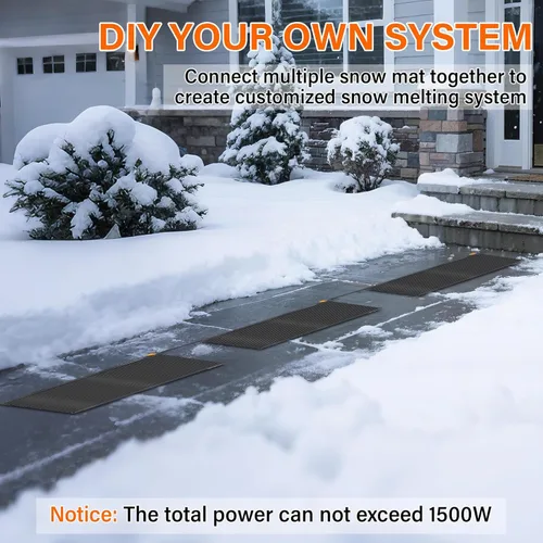 Miniatura 6 de Alfombrillas para derretir nieve para exteriores, 20 x 60 pulgadas, antideslizantes, con calefacción, 338 W, 120 V, alfombrillas térmicas