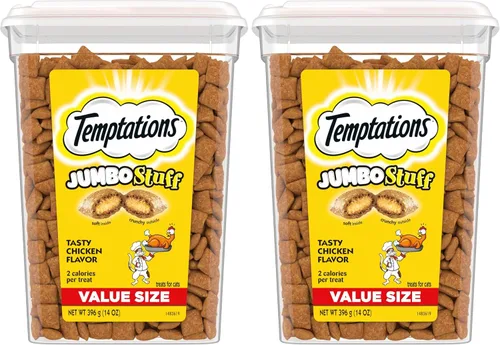 Miniatura 14 de TEMPTATIONS Jumbo Stuff Crunchy and Soft Cat Treats Sabroso sabor a pollo, 5.3 oz (paquete de 10)