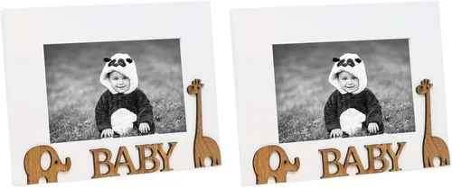Miniatura 5 de Isaac Jacobs Marco de fotos Wood Sentiments "Baby", 4 x 6 pulgadas, regalo de fotos para la familia, mesa, pantalla de escritorio y exhibición