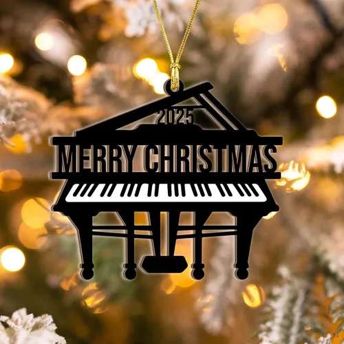 Miniatura 4 de Adorno de Piano 2025 – Adorno Navideño de Piano Grande para Árbol, Regalos de Piano de Madera para Músicos, Regalos para Tocadores de Piano, Adorno
