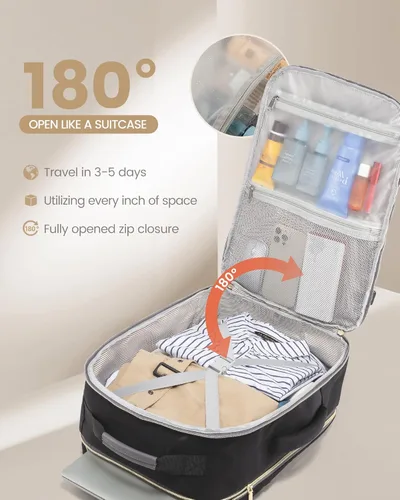 Miniatura 2 de LOVEVOOK Mochila de viaje de 50 L para mujeres y hombres, impermeable, aprobada por aerolíneas, equipaje de mano, artículos esenciales de viaje