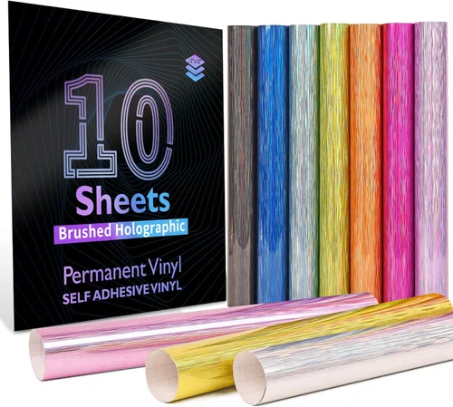 Miniatura 19 de Lya Vinyl Paquete de 12 vinilos permanentes de color rosa intenso brillante, hojas de vinilo autoadhesivas de 12 x 12 pulgadas para calcomanías