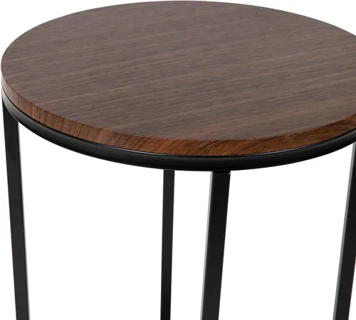 Miniatura 5 de Flash Furniture Hampstead Collection - Mesa auxiliar moderna con acabado de nogal - Marco negro mate entrecruzado