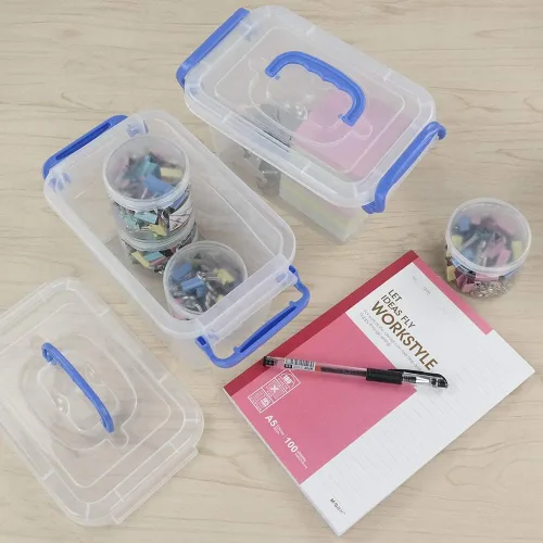 Miniatura 4 de Mini contenedor de plástico de 2 L, caja de almacenamiento transparente, juego de 6