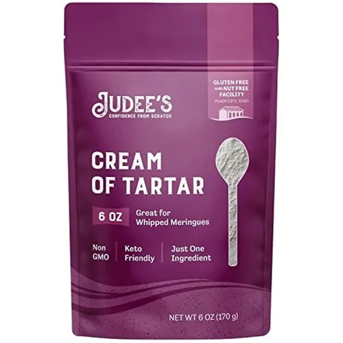 Judee's Gluten Free Cream of Tartar - Estabilizador para hornear y crema de tártaro para hornear, sin gluten y sin OMG, apto para dieta cetogénica y