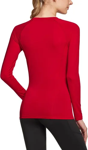Miniatura 3 de ATHLIO Paquete de 2 camisetas deportivas de compresión para mujer, camisetas de entrenamiento de manga larga para entrenamiento, gimnasio, yoga