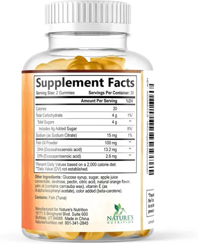 Miniatura 9 de Gomitas de aceite de pescado Omega 3 – Suplemento de goma Omega 3 de triple fuerza con alta absorción DHA y EPA – Apoyo para el corazón