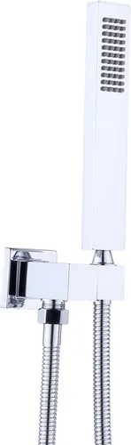 Miniatura 11 de ENGA Cabezal de Ducha de Mano Cuadrado Negro Mate de Latón Sólido Eco-Rendimiento con Conector de Pared y Manguera Juego de Cabezales de Ducha