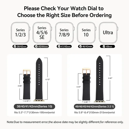 Miniatura 2 de Bestig - Correa compatible para Apple Watch de 38mm, 40mm, correa de repuesto de cuero genuino para iWatch Series 6, SE, 5, 4, 3, 2, 1, Sports &