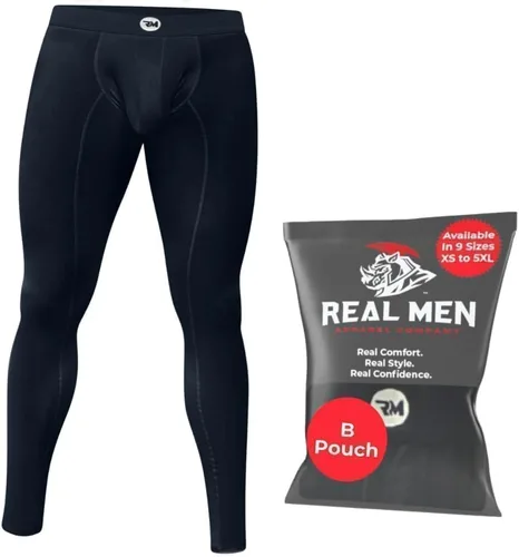 Real Men D Pouch - Pantalones de compresión para hombre, leggings para hombre, pantalones de yoga, medias, capa base para hombres clima frío