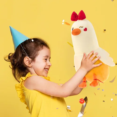 Miniatura 5 de PEACH CAT Peluche de pato de plátano con moño, peluche romántico de 12 pulgadas, almohada de felpa para abrazar, regalo de peluche para novia, Arco