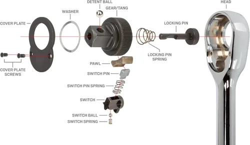 Miniatura 8 de TEKTON Trinquete de liberación rápida de transmisión de 3/8 pulgadas x 8 pulgadas SRH11108