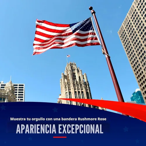Miniatura 6 de Bandera estadounidense: 100% fabricada en Estados Unidos. Diseño de rayas cosidas y estrellas bordadas, Azul y rojo