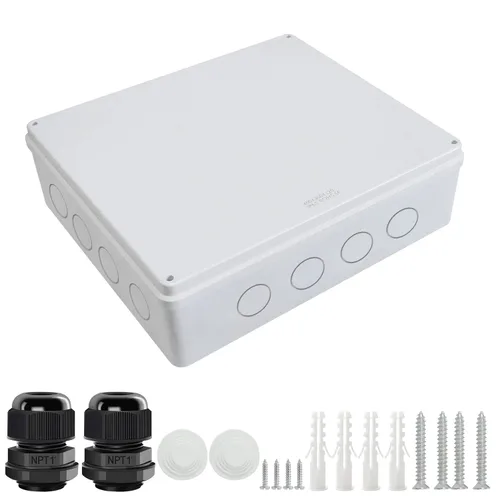 Miniatura 23 de LeMotech - Caja de conexiones, caja eléctrica IP55, resistente al agua, a prueba de polvo, plástico ABS, para proyectos electrónicos, color blanco
