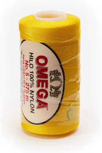 Miniatura 46 de Nylon NO.5 by Omega - Cuerda fuerte 100% nailon para ganchillo fino y manualidades - Color: 04 amarillo claro
