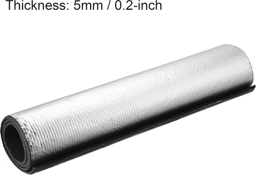 Miniatura 3 de uxcell Hoja de aislamiento, 1 mx0.5 mx5 mm, papel de aluminio en relieve, barrera térmica resistente al calor, para pared de techo, tubo de conducto
