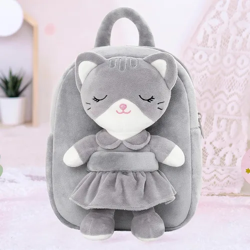 Miniatura 6 de Lazada Mochila para niños pequeños, juguetes de animales de peluche, mochila pequeña, color gris, 9.5 pulgadas