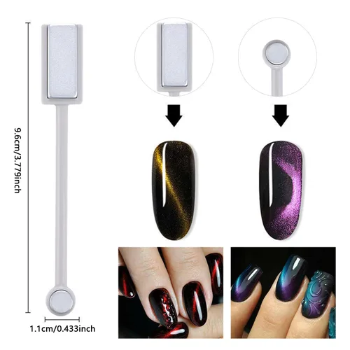 Miniatura 5 de 5 imanes de ojos de gato 3D para uñas, ojos de gato, esmalte magnético de uñas de gel, bolígrafo magnético de doble cabeza, imanes de manicura