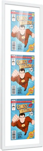 Miniatura 127 de Poster Palooza Marco de cómic con paspartú para 1 cómic de la Edad de Bronce publicado entre 1970 y 1985, marco de cómic negro para cómic de 7.25 x