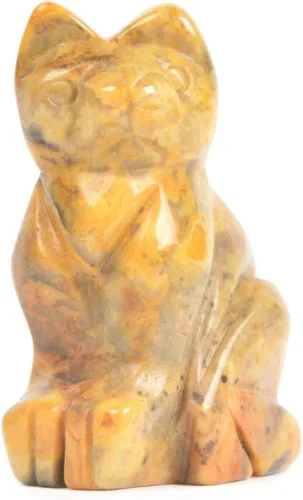 Miniatura 14 de Justinstones Estatua de gato guardián de piedra de sangre africana, decoración del hogar, reiki chakras curativos, cristal de escritorio, decoración