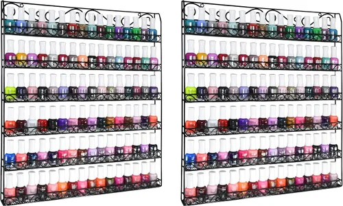 Miniatura 10 de AMT - Estantes metálicos para esmalte de uñas para pared, exhibición de esmalte de uñas transparente, organizador de aceites esenciales Young