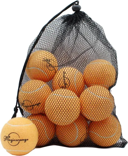 Miniatura 8 de Magicorange Pelotas de tenis, paquete de 12 pelotas de tenis de entrenamiento avanzado, pelotas de práctica, vienen con bolsa de malla para un fácil