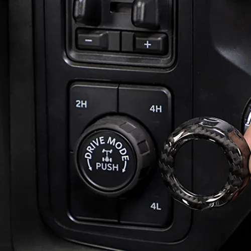 Miniatura 4 de Keptrim Para Ford F-150 de fibra de carbono ABS 2021, 2022, 2023, 2024, 2025, interruptor de aire acondicionado, 2 piezas