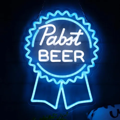 Miniatura 11 de AHlove Letrero de neón comercial Bacardi Rum para decoración de pared de bar, letrero de bar abierto decorativo alimentado por USB para decoración