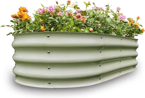 Miniatura 10 de GARDMAX 2x2x1FT Galvanized Round Raised Garden Bed Kit, Metal Planter Boxes Outdoor with Easy Assembly, Large Garden Bed for Vegetables, Fruits