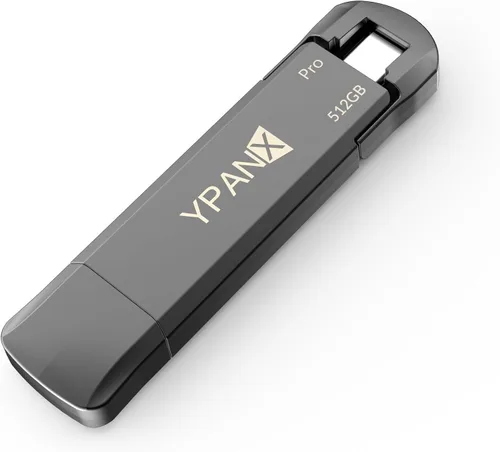 YPANX SSD portátil Pro de 512 GB, velocidad de 1000 MB/s, USB 3.2 Gen 2 + puerto dual tipo C, SSD externo ligero para iPhone 15/16/17/Pro/Pro Max,
