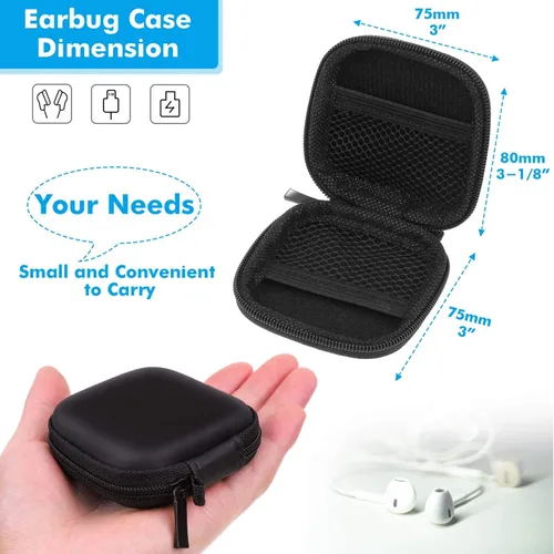 Miniatura 5 de Estuche para auriculares, Estuche para auriculares Cridoz de EVA con mosquetón de acero inoxidable para auriculares inalámbricos, Organizador