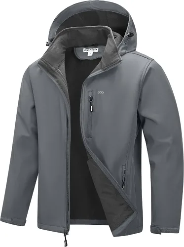 Miniatura 14 de 33,000ft Chaqueta Softshell para hombre con capucha, forro polar, ligera, impermeable, para senderismo