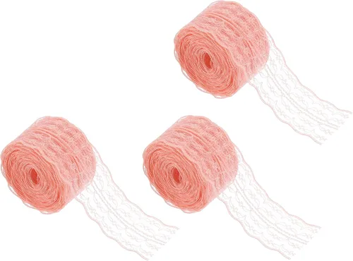 Miniatura 39 de MECCANIXITY 8 Yard Lace Trim Ribbon, 0.9 Inch Wide Vintage Floral Pattern Crochet Lace Edge Ribbon Trimming for DIY Sewing Crafts Gift Wrap Wedding