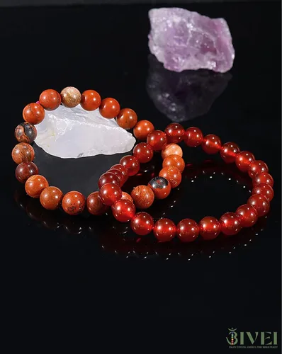 Miniatura 6 de Bivei Natural Gemstone Semi Precious Healing Crystals Handmade Stretchy Round Beads Bracelet, Enhance Positive Energy