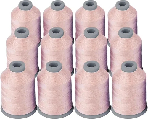 Miniatura 14 de Simthread Hilo de coser para todos los propósitos, 12 carretes tamaño 40D/2 hilo de poliéster para costura, acolchado y máquina de coser, prácticos