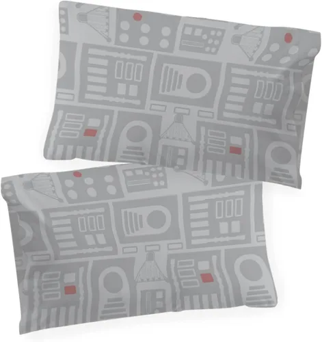 Star Wars Dark Side Darth Vader Tech Paquete de 2 Fundas de Almohada Reversibles - Cubierta de Almohada de Algodón Orgánico 100% de Doble Cara -