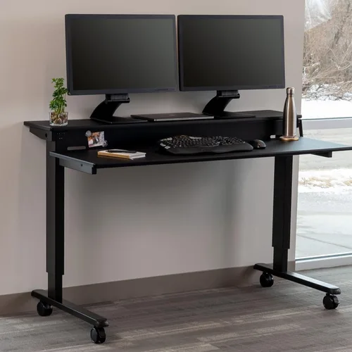 Miniatura 22 de DESK STORE - Escritorio para computadora ajustable para estar sentado o parado