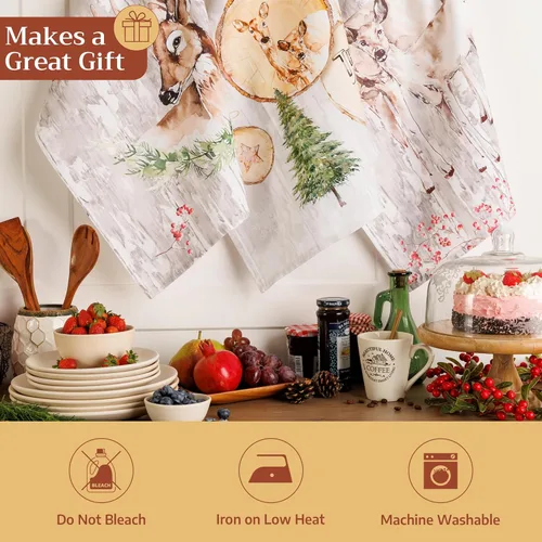 Miniatura 5 de Maison d' Hermine - Juego de 3 toallas cocina 100 % algodón, suaves, paños multiusos de barra y platos para regalar, cenas, fiestas bufé y 24 - Vida